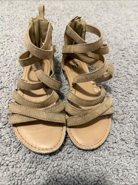 GAP Tan Strappy Suede Gladiator Sandals